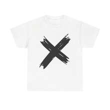 1 Piece Bold X Mark T-Shirt Grunge Punk Rock Rebellious Statement Aesthetic Minimal 180g 100% Cotton - 白色 10 - 查看 6