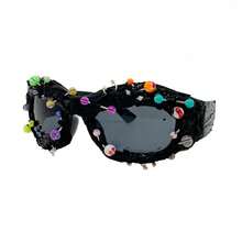 1 Pc Personalized Rivet  Fashionable  Dark Punk Style - màu đen - Xem 3