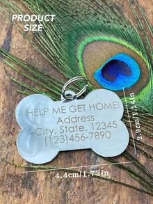 Dog Tags Engraved For Pets, Personalized Dog Tags With Names And Text, Custom Dog Collars With Flashing Dog Name Tags, Bone-Shaped ID Tags For Small Pets. - Multicolor - View 2