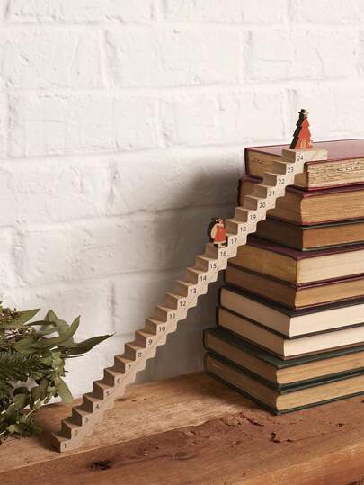 1pc Christmas Santa Stairs Countdown Calendar Wooden Santa Claus Clambing Stairs Christmas Advant Calender 24 Days Countdown Calender Funny Christmas Decor Holiday Room Home Party Decorations Home Decor Christmas Decorations Room Decor Winter