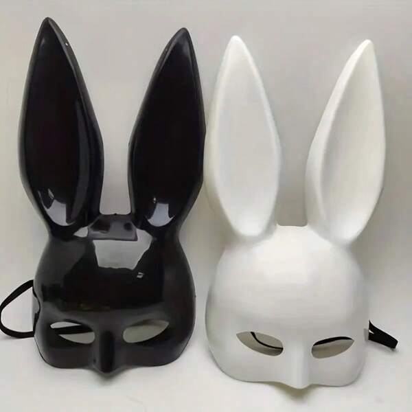 1 Peça Máscara de Barra de Desempenho, Palco de Boate, Cosplay de Orelha de Coelho Meia Face, Jogo de Papel, Decoração de Festa de Máscaras de Carnaval de Halloween