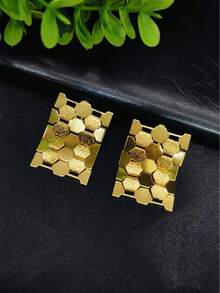 Bộ trang sức 3 món, vòng cổ, hoa tai, vòng tay mạ vàng nhiều lớp cổ điển, bộ phụ kiện thanh lịch dành cho nữ, quà tặng đám cưới, tiệc tùng, ngày lễ - A - Xem 3