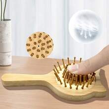 Bamboo Hair Brush, Natural Wooden Anti-Static Smooth Hair Scalp Massage Comb, Styling Tool For Men And Women - Apricot - View 9