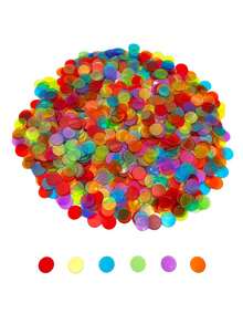 200pcs- 25mm- Bingo Chips Counters - Transparent Counting Game Chips - Clear Plastic Math Markers&Classroom&Mixed Color Bingo Chips Games Bingo Cards Gift Bag Filler - Multicolor - View 1