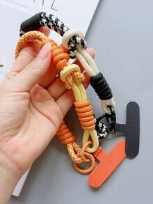 Nuevo accesorio de muñeca tejido a mano con conector de funda para teléfono, accesorio universal para funda de teléfono, colgante portátil antideslizante y antideslizante