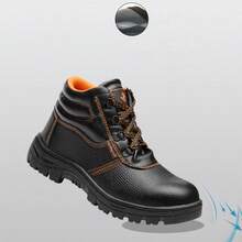 Men's Steel Toe Cap Boots, Anti Smashing And Puncture Safety Shoes, Winter Version, Comfortable Outdoor Work Boots, Construction Sites, Industrial Manufacturing, Men's Work Trainer, Outdoor Travel, Hiking And Mountaineering Shoes, Comfortable Casual Shoes - 黑色 - 查看 3