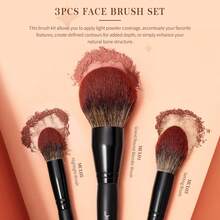 Jessup Makeup Brushes Set Premium Synthetic Powder Foundation Highlight Concealer Eyeshadow Blending Eyebrow Liner Spoolie Brush Set Black 21pcs T271 - Máy bay F-3PCS - Xem 2