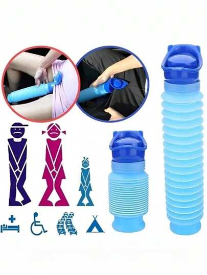 1/2pcs Portable Leak-Proof Urinal, Detachable Camping Urination Device, Reusable Multi-Function Extendable Urine Bucket For Adults