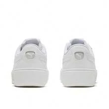 Puma Zapatillas casuales de plataforma Smash Platform V2 L para mujer, zapatos vulcanizados de moda retro de suela baja, 373035-01