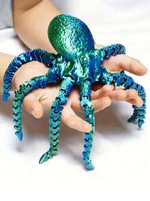 3D Printed Flexible Octopus, Laser Octopus Colorful Soft Creature, Freely Movable Joints, Creative Toy That Can Be Freely Shaped, Christmas New Year Character Gift, Desktop Decor Aquarium Landscape (Random Eyes) - Purple - View 14