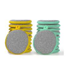 2/10pcs Double-Sided Cleaning Sponge, Round Dishcloth, Minimalist Style Dishcloth, Round Cleaning Sponge, Cleaning Cloth, Non-Stick Dishcloth, Antibacterial Washable Cleaning Brush, Sink Or Stove Cleaning Cloth, Antibacterial Washable Cleaning Brush, Kitchen Supplies, Kitchen Cleaning Tools Suitable For Sink Or Stove Cleaning Cloth, Dishwashing, Pot Cleaning, Range Hood Cleaning, Kitchen Supplies, Kitchen Cleaning Tools (Random Color Delivery), Home Cleaning, Kitchen Cleaning, Party Cleaning