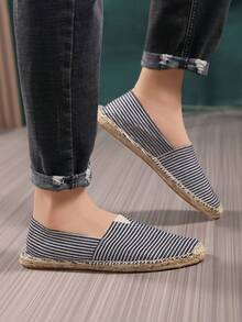 Men's Breathable Moisture-Wicking Non-Slip Woven Fisherman Shoes, Men's Breathable Moisture-Wicking Non-Slip Linen Shoes, Men's Breathable Moisture-Wicking Non-Slip Casual Shoes, Men's Breathable Moisture-Wicking Non-Slip Canvas Shoes, Men's Breathable Moisture-Wicking Non-Slip Low-Top Shoes - Black - View 6