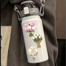 5Sets Bouquet Collection Transparent Stickers Decals, Reusable Stickers For Luggage, Laptop, Scrapbooking, Festive Decor - 5Sets - View 11