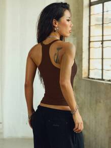 Sexy Halter Tank Tops And T-Shirts For Women - Brown - View 2