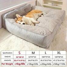 1PC Extra Large Dog Beds 120cm/47Inch For Large Dogs, Luxury Orthopedic Pet Sofa With Detachable Design, Machine Washable, Non-Slip Bottom, Fit For Breeds Sized 15 To 50 Kg, All Season Use, High-Density Filling Soft And Comfortable - Grey - View 16