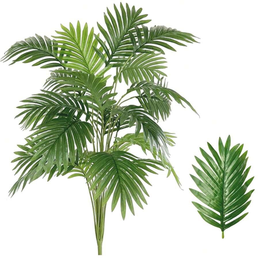 Artificial Palm Tree Plant With 24 Leaves Home Decoration Arrangement - màu xanh lá - Xem 1