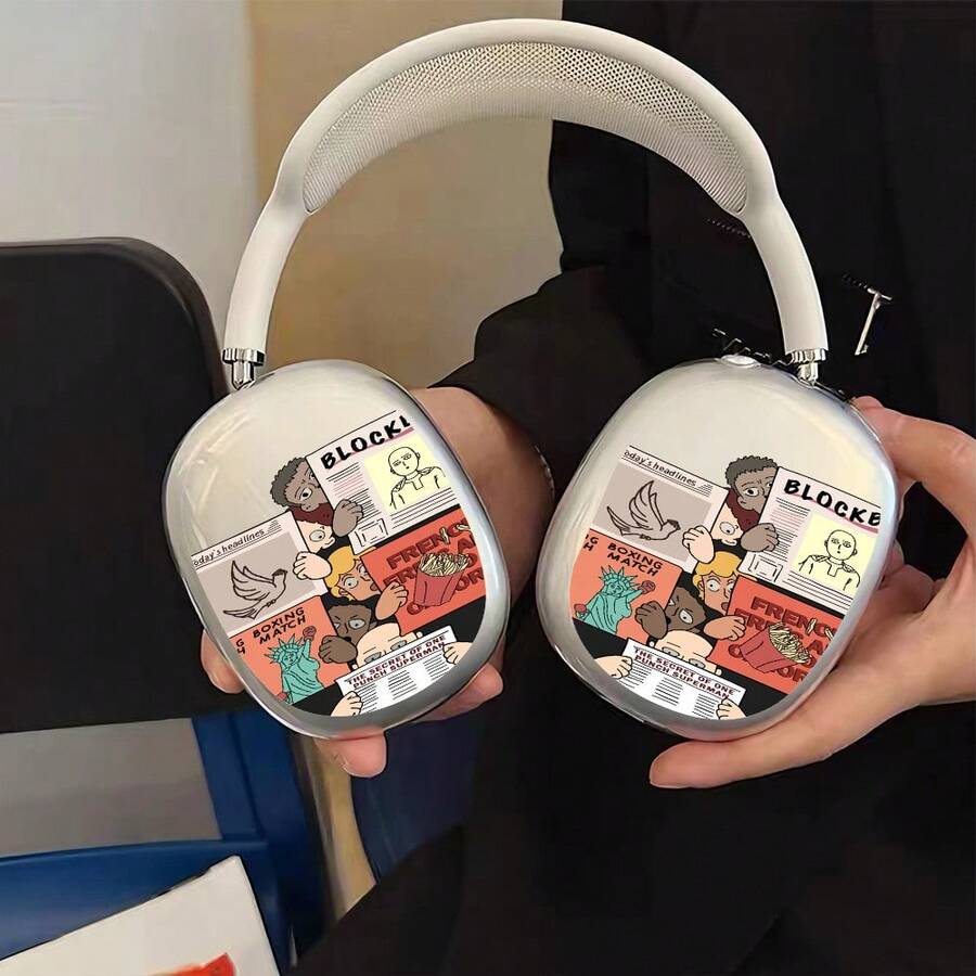 Funda protectora transparente con eslogan compatible con Max, estilo de periódico y revista - transparente - Ver 1