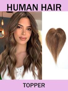 适合头发稀疏女性的真人发片，真人发夹，顶部假发片，增添美丽和自信 - S4/27 - 查看 1