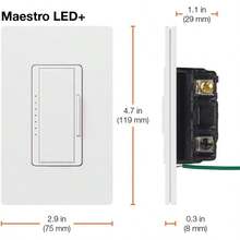 Lutron Maestro LED+ Digital Dimmer Kit MACL153MLRHW<Wbr >WH White