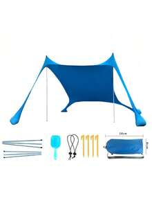 Tienda de campaña para playa y exterior, refugio solar, toldo de camping a prueba de viento, de una sola pieza, con protección UPF50+, tienda de campaña portátil para familia