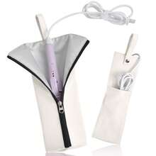 1pc Hair Styling Tool Travel Bag With Heat Resistant Mat, Suitable For Flat Iron, Straightener, Curling Iron And Hair Care Accessories, With External Pocket, Portable Storage Pouch