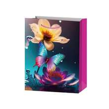 10pcs Flower & Butterfly Tote Bags - Glitter Attached Design, Reusable High-End Fashion Shopping Bags, Flat Paper Bags, Wedding Party Birthday Gift Packaging Bags, Jewelry And Cosmetics Storage Bags. Suitable For Retail Stores, Boutiques, Parties, Corporate Events, Birthdays, Holidays, Christmas And Valentine's Day