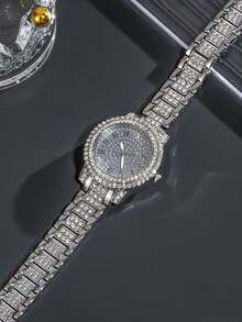 6 Pcs Women Watches Sets Gifts , Diamond Silver Watch Bracelet Set Necklace Earring Rings. 6 Pieces Jewelry Set For Mom Wife Girlfriend Anniversary Birthday Christmas Valentine's Day Gifts - Silver - View 8