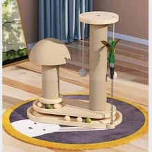 1件装木制互动猫玩具，自然风格四合一设计（含木球和旋转轨道），互动益智，适合猫咪居家玩耍 - 彩色 - 查看 10