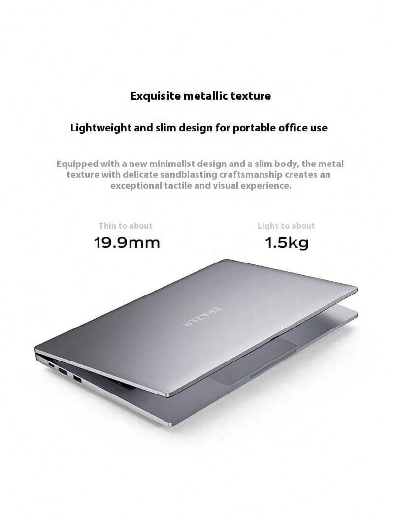 14-Inch Lenovo Business Office Laptop, High-Performance Ultralight Notebook For Home And Study, Yineng P14H N100, 8GB RAM, 256GB SSD, With Adapter - Silver - View 1