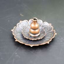 Mittelgroßer Lotus Sanbaoxiang Räucherständer aus Legierung, Zen-Stil Räucherhalter, buddhistisches Zubehör, Heimdekoration für Meditation, kreatives religiöses Geschenk, für den grenzüberschreitenden Handel