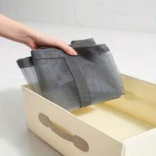 1pc Nylon Mesh Laundry Basket, Foldable Dirty Clothes Storage Bag With Handle, Portable Separate Laundry Hamper, Suitable For Bedroom, Laundry Room, Bathroom, Toys And Miscellaneous, Holiday Gift