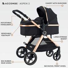 Carreola Para Bebés Con Portabebe, Carriola Para Bebé Bastón - Negro - Ver 5