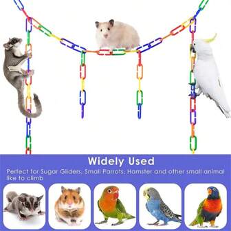 120/240 Rainbow C-Clips Chain - Plastic Hammock Climbing Cage Toy, Suitable For Sugar Gliders, Hamsters, Parrots And Small Pets
