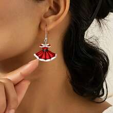 1 Pair Acrylic Christmas Princess Earrings - Perfect Holiday Gift, Suitable For Her, Cute Vacation Style