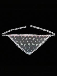 1件装【法式蕾丝头巾】纯色法式甜美蕾丝三角头巾，带可转换腰带 | 女士，适合四季各种场合 | 渐变蕾丝帘，春夏头巾装饰，蕾丝腰带（头巾和腰带两用，适合腰围约66厘米） - 彩色 - 查看 10