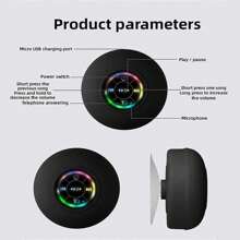 Bluetooth Shower Speaker Portable Bluetooth Speaker 360 HD Surround Sound Waterproof Wireless Speaker With Suction Cup Colorful LED Lights Built-In Mic Shower Radio For Party Travel Beach