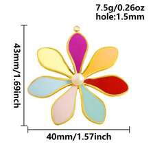 1pc/2pcs Luxury Delicate 304 Stainless Steel Electroplated Pendant Charms, Suitable For DIY Jewelry, Jewelry Making, Crafts - Ocean Life, Cherry, Flower Designs - Color - View 51