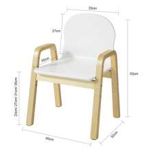 SoBuy KMB24-Wx2 Set Of 2 Height-Adjustable Chairs With Armrests And Backrest, White, Seat Height 23-35 Cm - White - View 4