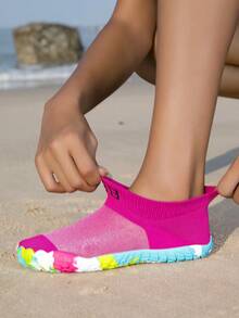 ZVB Barefoot-Friendly Water Shoes, Soft-Soled Women's Beach Shoes For Swimming, Diving, Fishing, Outdoor Quick-Drying Summer Sandals, Non-Slip & Breathable - 玫紅色 - 查看 8