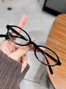 1pc Fashionable And Elegant Women Oval Eyeglasses Frame, Lightweight And Portable, Exquisite Design