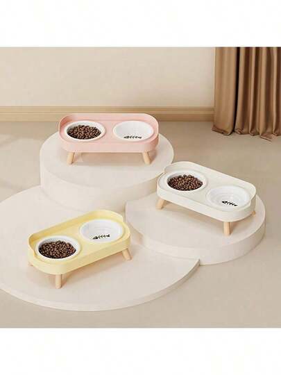 Brand New Arrival Dual-Layer Raised Pet Bowls For Cats And Dogs, Integrated Drinking And Feeding Design, Available In Plastic, Stainless Steel And Ceramic Materials, Multiple Colors To Choose From, Perfectly Meets Your Pet's Preferences.