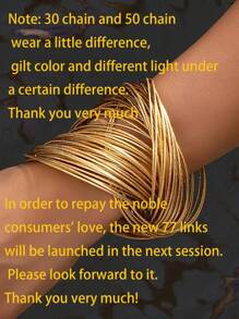 3 Sizes Available: 30pcs/Set, 50pcs/Set, 77pcs/Set Matte Gold Tone Coil Bangle Bracelet, Designed For Women, Suitable For Party, Holiday, Jewelry Accessory (Note: The 50pcs Set Is Shown In The Main Image, The 77pcs Set Has A Better Wearing Effect, The 30pcs Set Has Slightly Different Wearing Effect, And The Product Color May Vary Slightly Under Different Lighting Conditions, Suitable For Different Wrist Sizes)