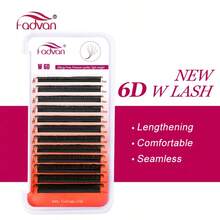 Fadvan 12Rows Real 6D W Lashes 0.07 C/D/L 8-15mm Premade W Fan Lash Extensions Natural Soft Black/Brown W Style Lashes Faux Mink Individual Lashes,Professional Eyelash Grafting,Lash Tech Supplieslash Clusters,Eyelash Clusters,Individual Eyelashes,Lashes,Fake Lashes - Black - View 3