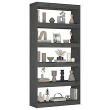Bücherregal/Raumteiler Grau 80x30x167, 4 cm Massivholz Kiefer - Grau - Übersicht 3