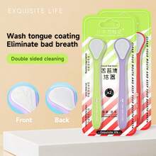 2/4 szt. Szczotka do czyszczenia powłoki języka Szczotka do czyszczenia powłoki języka Czyszczenie języka Dwustronne czyszczenie języka