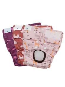 3pcs Reusable & Washable High Quality Dog Diapers, Fashionable Pattern For Small & Medium Dogs, Puppies & Nursing Dogs, Warm Underwear