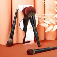 Jessup Makeup Brushes Set Premium Synthetic Powder Foundation Highlight Concealer Eyeshadow Blending Eyebrow Liner Spoolie Brush Set Black 21pcs T271 - Máy bay F-3PCS - Xem 6