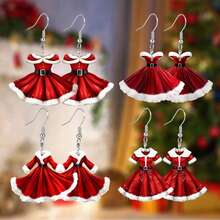 1 Pair Acrylic Christmas Princess Earrings - Perfect Holiday Gift, Suitable For Her, Cute Vacation Style