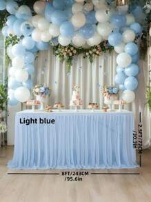 4pcs/1pc Pleated Solid Color Tableskirt, Suitable For Rectangular, Square, Round Tables, Ruffled Tablecloth, Wrinkle-Resistant And Easy To Clean, Applicable For Birthday Cake Table Decor, Banquet And Wedding Party, Bridal Shower, Various Party Celebrations