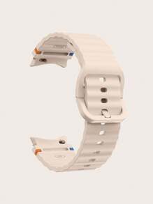 1pc Silicone Bicolor Stitched Wavy Pattern Band, Compatible With Samsung Galaxy Watch 4/5/6/7 40mm/42mm/43mm/44mm/45mm/46mm/47mm/5 Pro